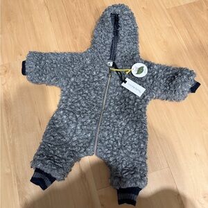 1 + in the family - Cozy Gray Hooded Baby One Piece